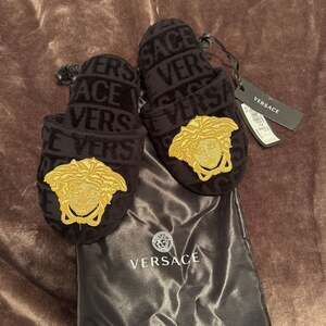 Versace Logomania Embroidered Slippers